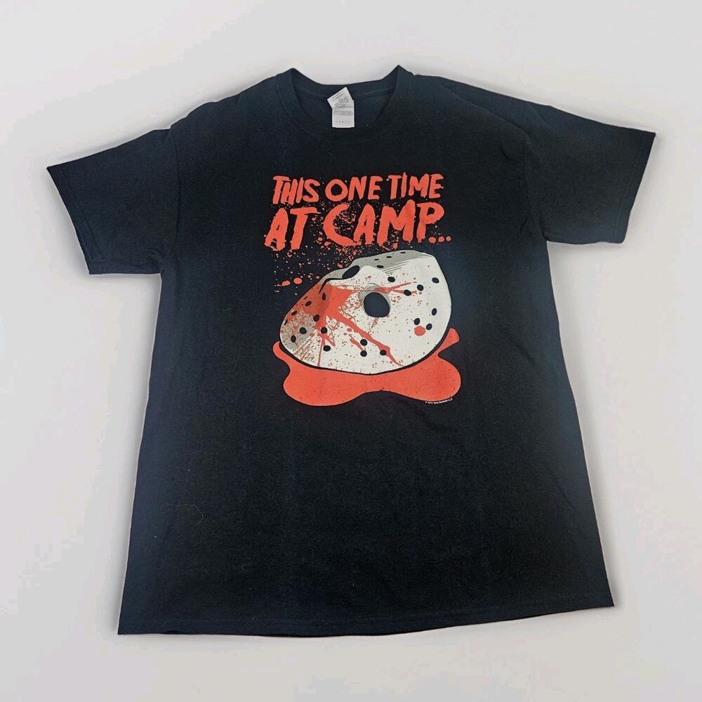 Friday The 13th This One Time At Camp Horror Movie T-Shirt Black Large
